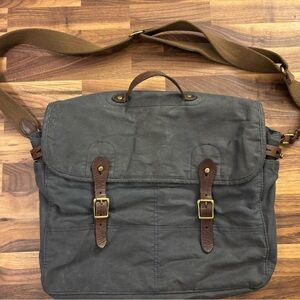 J. Crew Waxed Canvas and Leather Abingdon Messenger Bag